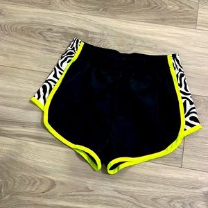 Small Black Neon & Zebra Running Shorts